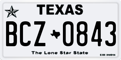 TX license plate BCZ0843