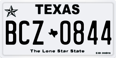 TX license plate BCZ0844