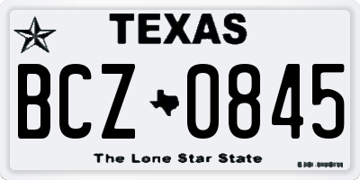 TX license plate BCZ0845