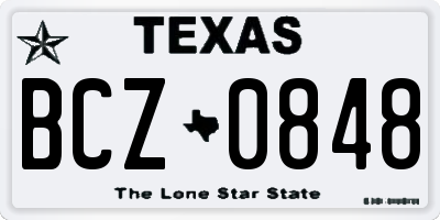 TX license plate BCZ0848