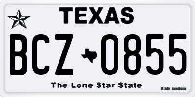 TX license plate BCZ0855