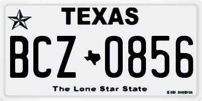 TX license plate BCZ0856