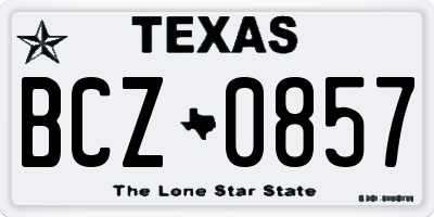 TX license plate BCZ0857