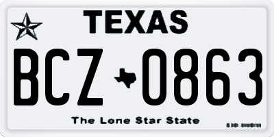 TX license plate BCZ0863