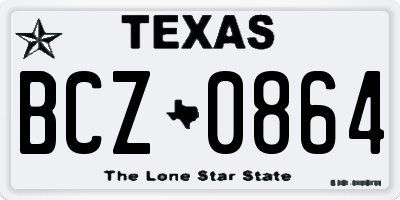 TX license plate BCZ0864