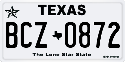 TX license plate BCZ0872
