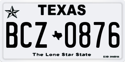 TX license plate BCZ0876
