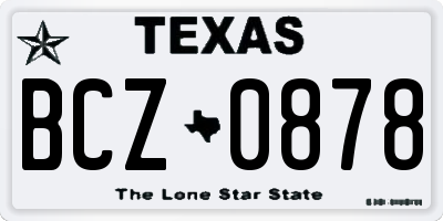 TX license plate BCZ0878
