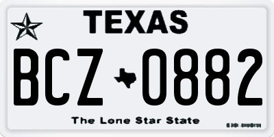 TX license plate BCZ0882