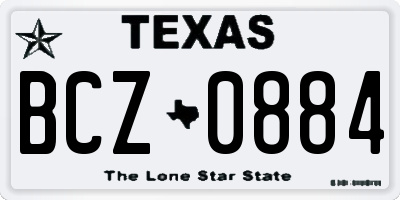 TX license plate BCZ0884