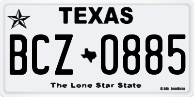 TX license plate BCZ0885