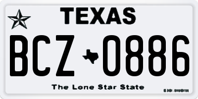 TX license plate BCZ0886