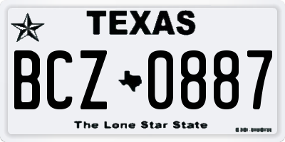 TX license plate BCZ0887