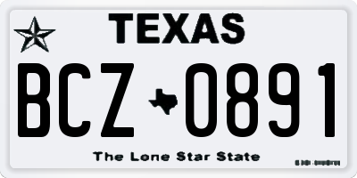 TX license plate BCZ0891