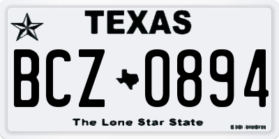 TX license plate BCZ0894