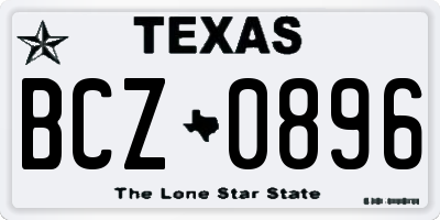 TX license plate BCZ0896