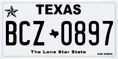TX license plate BCZ0897