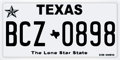 TX license plate BCZ0898