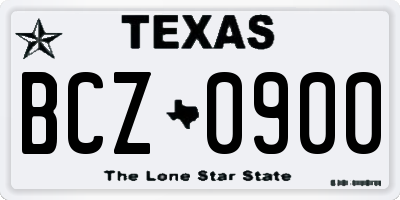 TX license plate BCZ0900