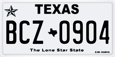 TX license plate BCZ0904