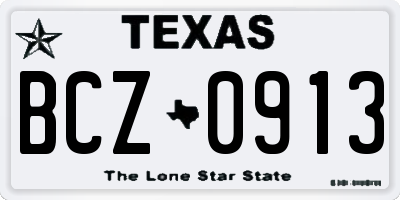 TX license plate BCZ0913