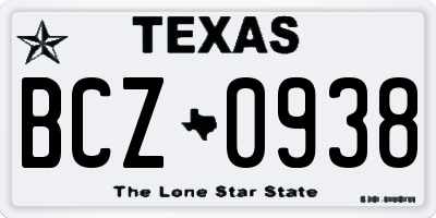 TX license plate BCZ0938
