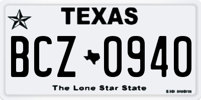 TX license plate BCZ0940