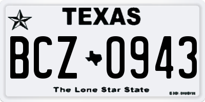 TX license plate BCZ0943