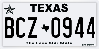 TX license plate BCZ0944