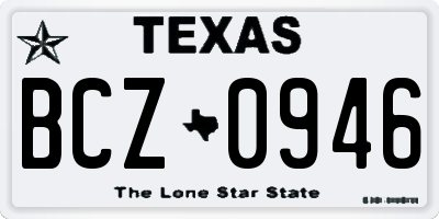 TX license plate BCZ0946