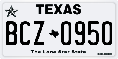 TX license plate BCZ0950