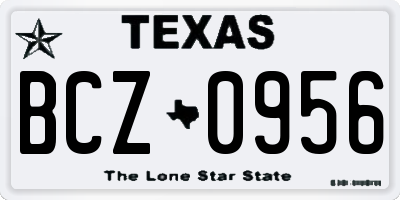 TX license plate BCZ0956