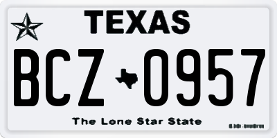 TX license plate BCZ0957