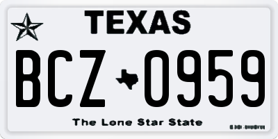 TX license plate BCZ0959