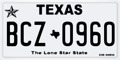 TX license plate BCZ0960
