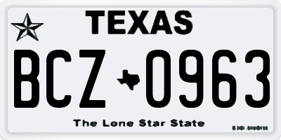 TX license plate BCZ0963
