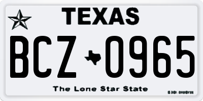 TX license plate BCZ0965