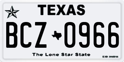 TX license plate BCZ0966