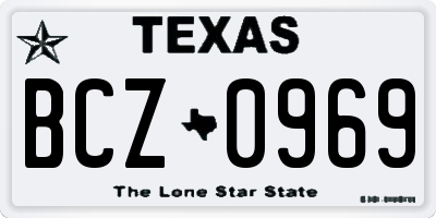 TX license plate BCZ0969