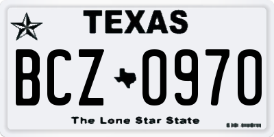 TX license plate BCZ0970
