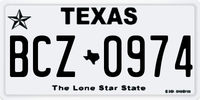 TX license plate BCZ0974