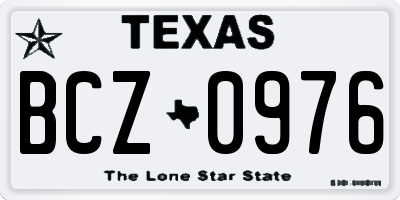 TX license plate BCZ0976