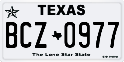 TX license plate BCZ0977