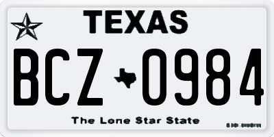 TX license plate BCZ0984