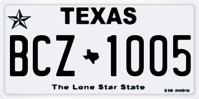 TX license plate BCZ1005