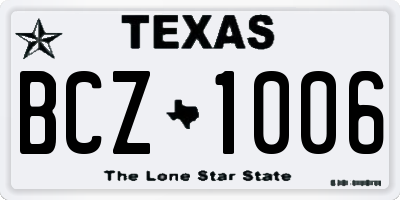 TX license plate BCZ1006
