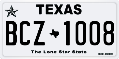 TX license plate BCZ1008