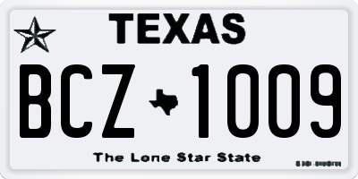 TX license plate BCZ1009