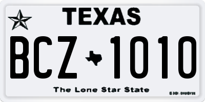 TX license plate BCZ1010
