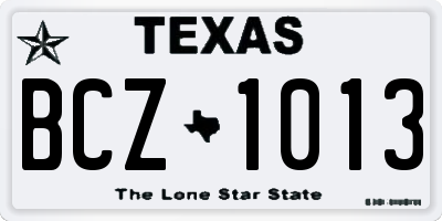 TX license plate BCZ1013